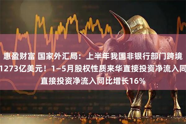 惠盈财富 国家外汇局：上半年我国非银行部门跨境资金净流入1273亿美元！1—5月股权性质来华直接投资净流入同比增长16%